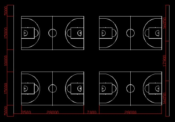 篮球场标准尺寸图cad制作教程（附详细步骤及注意事项）-第1张图片-www.211178.com_果博福布斯